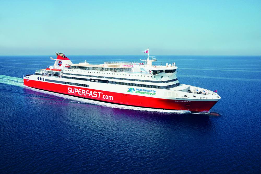 Superfast Ferries vessel at sea